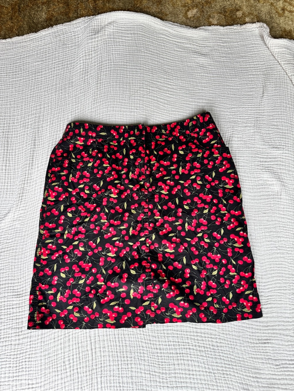 august silk Black Cherry-Print Mini Skirt
